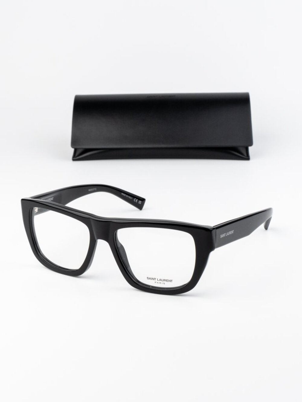 Saint Laurent Men Eyeglasses Black Square SL714 001 NEW AUTHENTIC